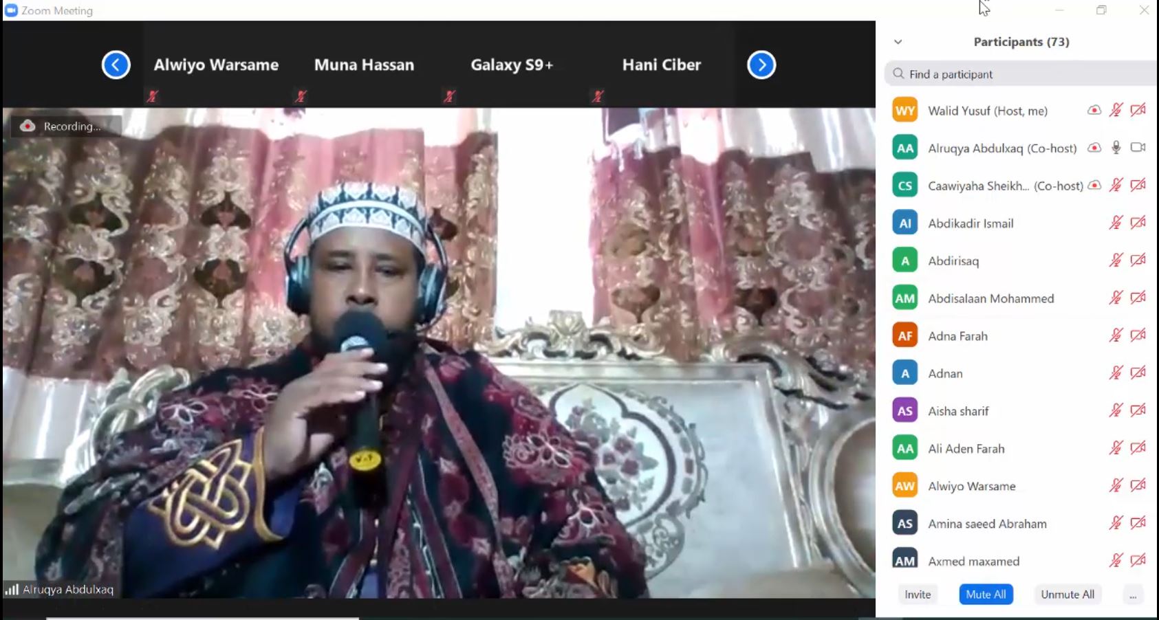 Online Quraansaar Live in Zoom